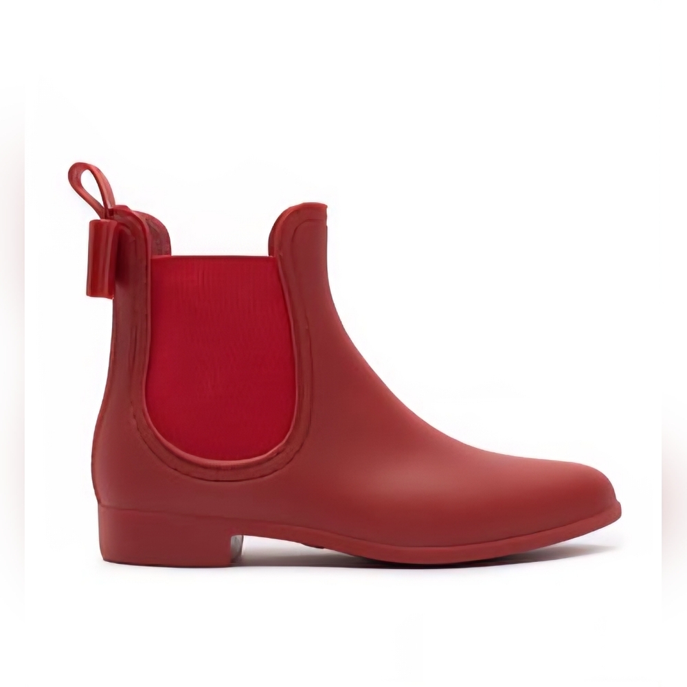 Catherine Malandrino Briellie Bow Chelsea Rain Boots Red Booties Size 39 Eur - Picture 6 of 13